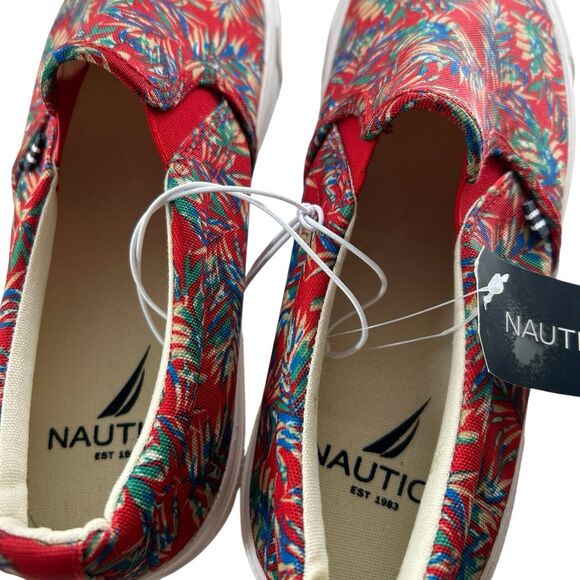 NEW Nautica SLIP ON Loafers Shoes Sneakers CANDLER Red Palm - Men's Size 10 - Picture 7 of 8